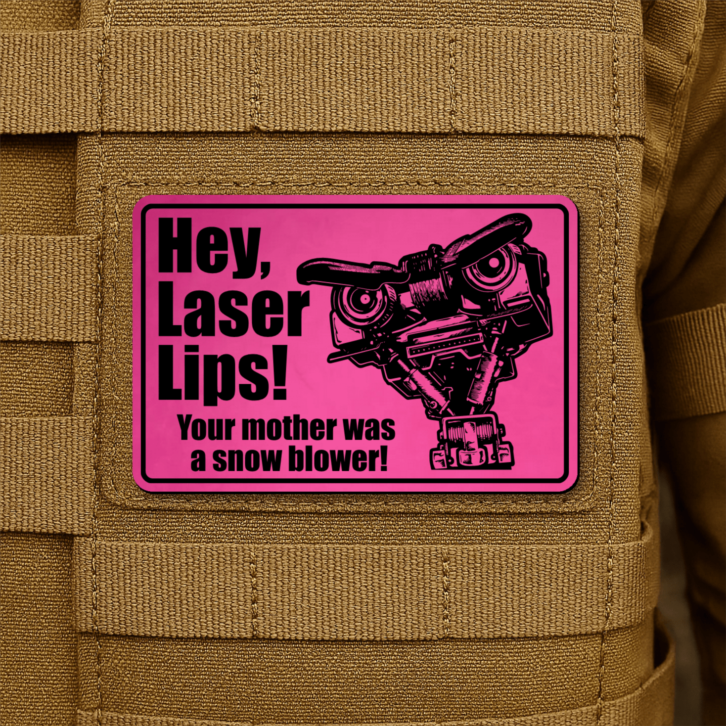 Hey Laser Lips Morale Patch 2"x3" Hook & Loop | Made in USA - LoneStar Adhesive