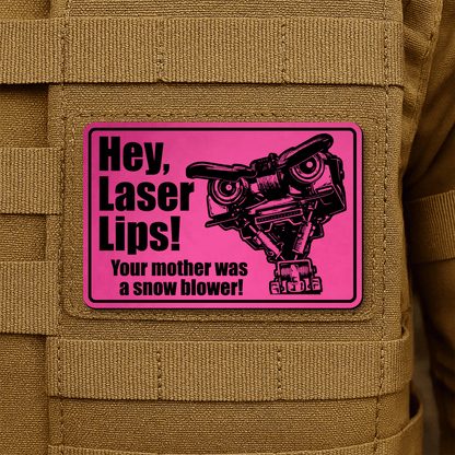 Hey Laser Lips Morale Patch 2"x3" Hook & Loop | Made in USA - LoneStar Adhesive