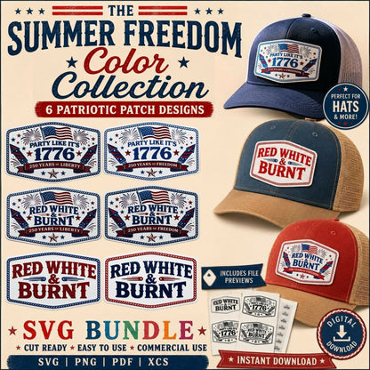 Summer Freedom Color Collection | Tri-Color Acrylic Patriotic Patch SVG Files