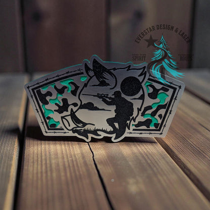 Hog Patrol Hunter Stainless Acrylic Patch - LoneStar Adhesive