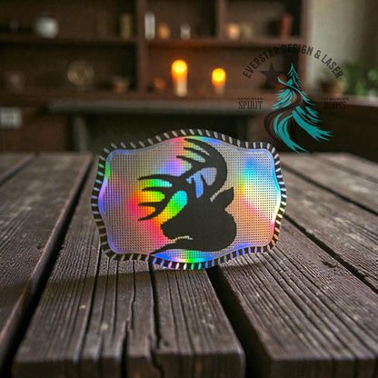 Holographic Hunter's Edge Leather Patch - LoneStar Adhesive