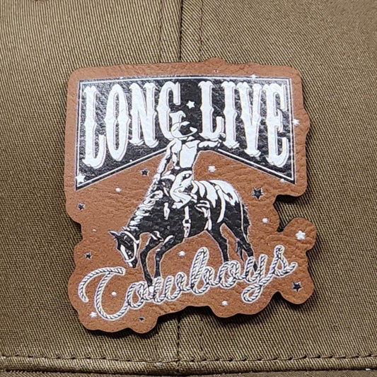 Honor the Cowboy Spirit UV Printed Leatherette Hat Patch - MR01 - LoneStar Adhesive