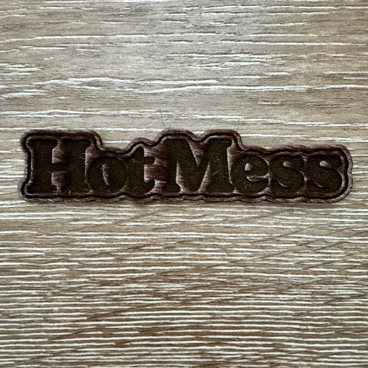 Hot Mess Genuine Cowhide Iron-On Patch - #LoneStar Adhesive#