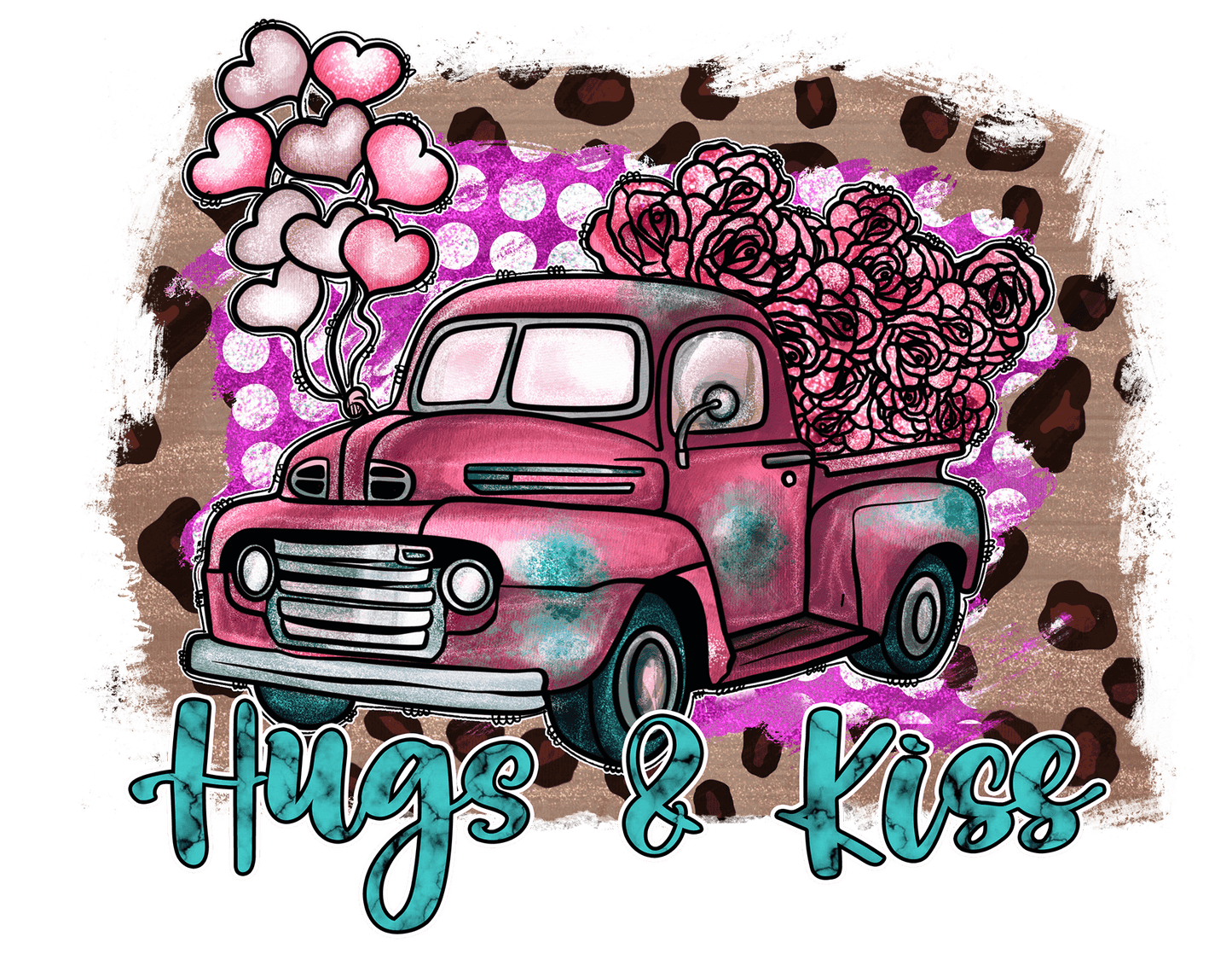 "Hugs & Kiss" DTF TRANSFER - #LoneStar Adhesive#