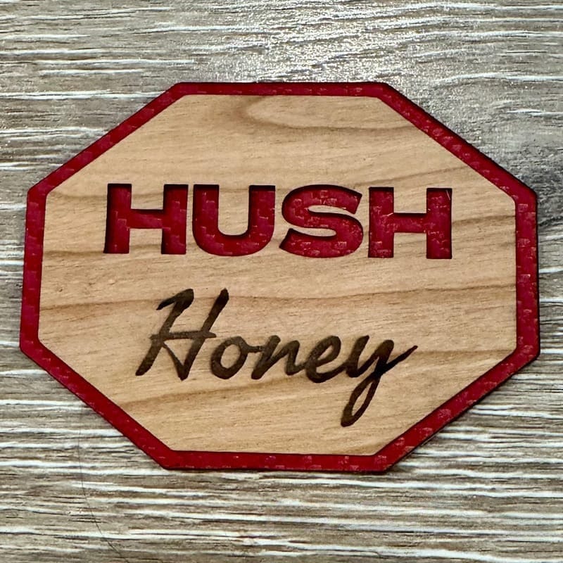 Hush Honey Iron-On Wood and Leatherette Patch - #LoneStar Adhesive#