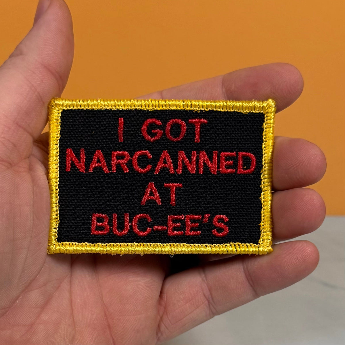 I Got Narcanned At Buc-ee's Funny Morale Patch, 2x3" | Made in USA | VELCRO® Brand Hook Backing - LoneStar Adhesive