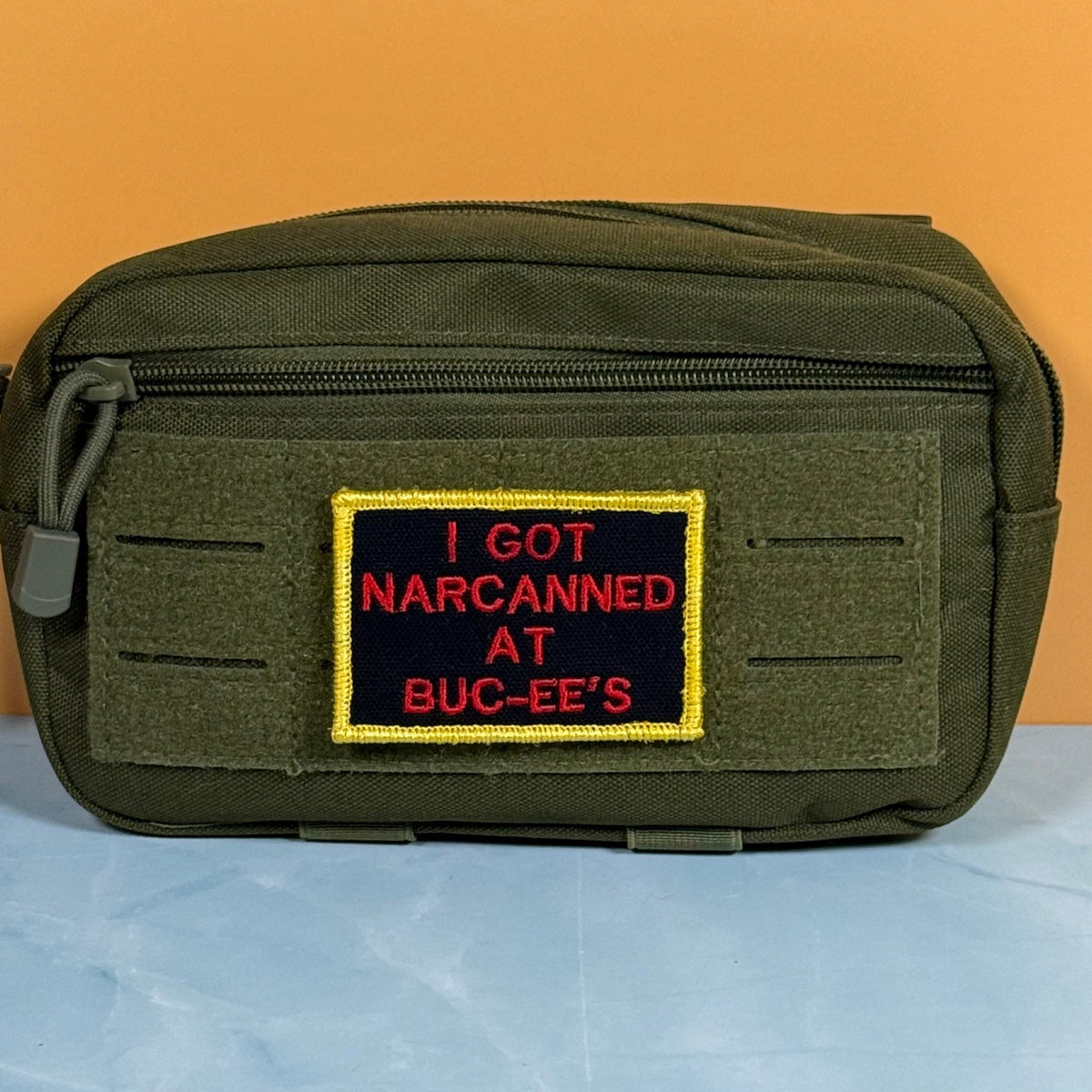 I Got Narcanned At Buc-ee's Funny Morale Patch, 2x3" | Made in USA | VELCRO® Brand Hook Backing - LoneStar Adhesive