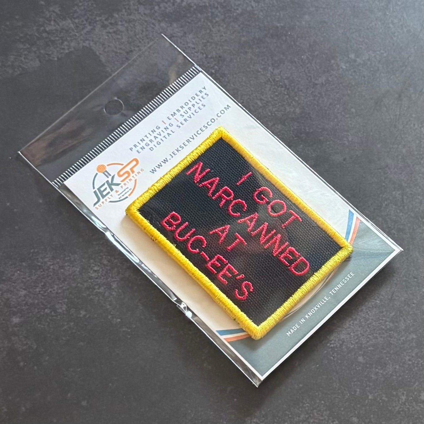I Got Narcanned At Buc-ee's Funny Morale Patch, 2x3" | Made in USA | VELCRO® Brand Hook Backing - LoneStar Adhesive
