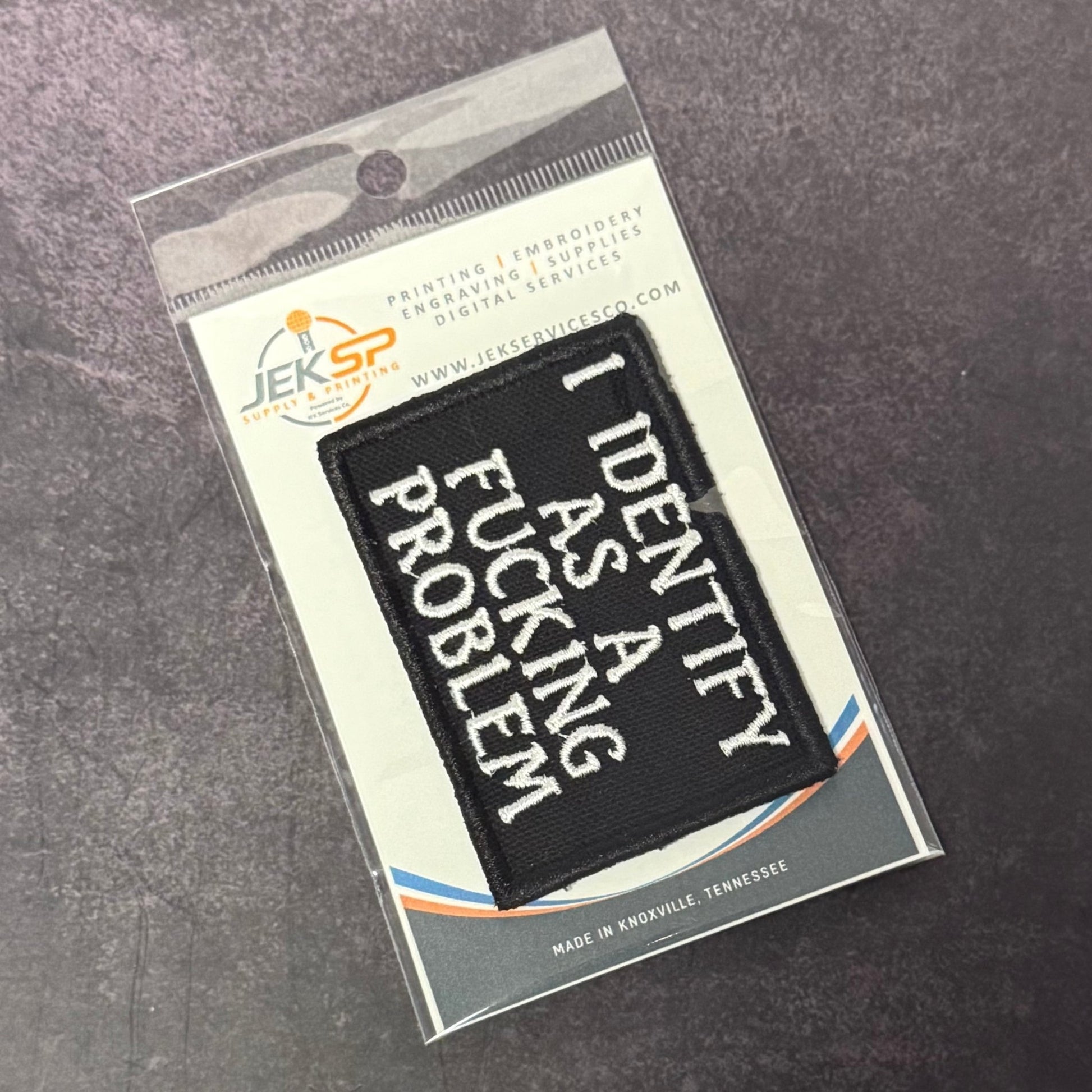 I Identify As The Problem Funny Morale Patch | Made in USA | VELCRO® Brand Hook Backing - LoneStar Adhesive
