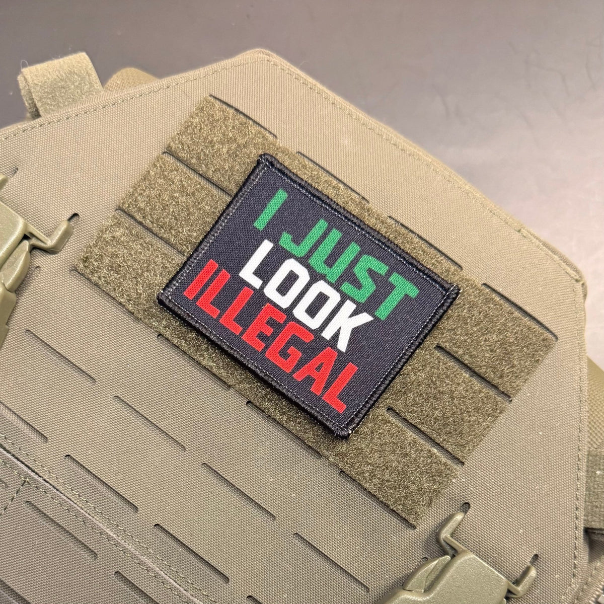 I Just Look Illegal Funny Morale Patch, 2x3" | Made in USA | VELCRO® Brand Hook Backing - #LoneStar Adhesive#