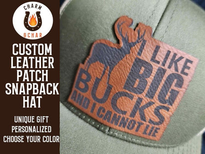 I Like Big Bucks and I Cannot Lie Leather Patch Trucker Hats - Classic Colors - #LoneStar Adhesive#