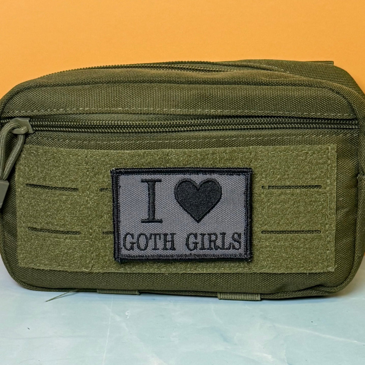 I Love Goth Girls Funny Morale Patch, 2x3" | Made in USA | VELCRO® Brand Hook Backing - #LoneStar Adhesive#