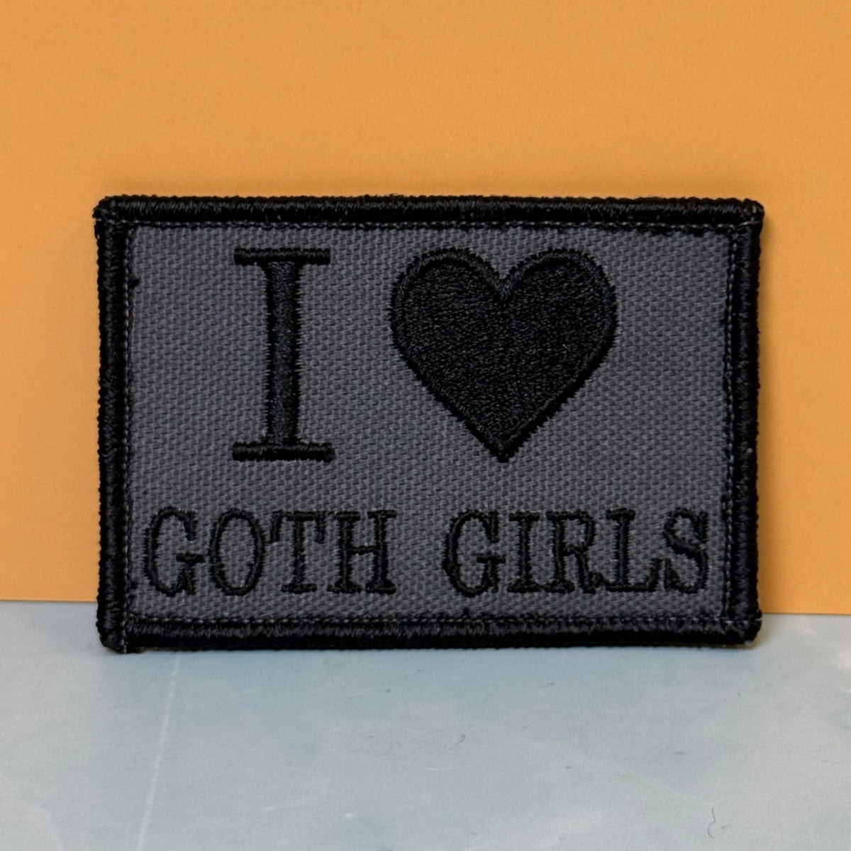 I Love Goth Girls Funny Morale Patch, 2x3" | Made in USA | VELCRO® Brand Hook Backing - #LoneStar Adhesive#