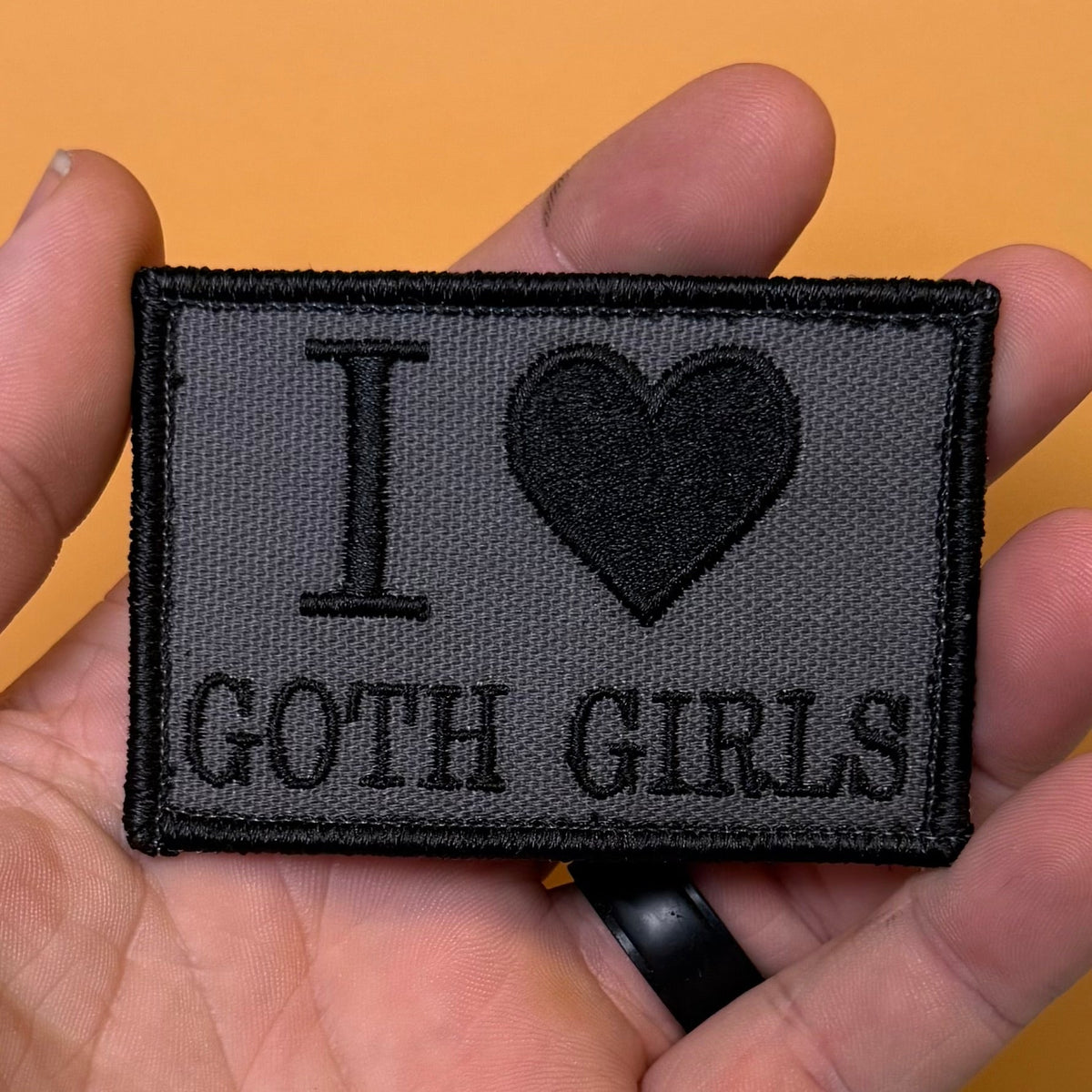 I Love Goth Girls Funny Morale Patch, 2x3" | Made in USA | VELCRO® Brand Hook Backing - #LoneStar Adhesive#