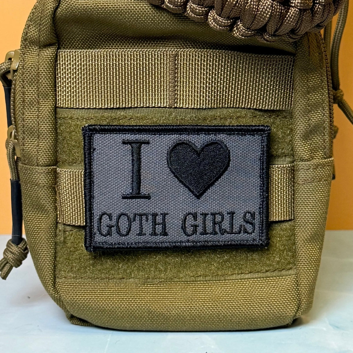 I Love Goth Girls Funny Morale Patch, 2x3" | Made in USA | VELCRO® Brand Hook Backing - #LoneStar Adhesive#