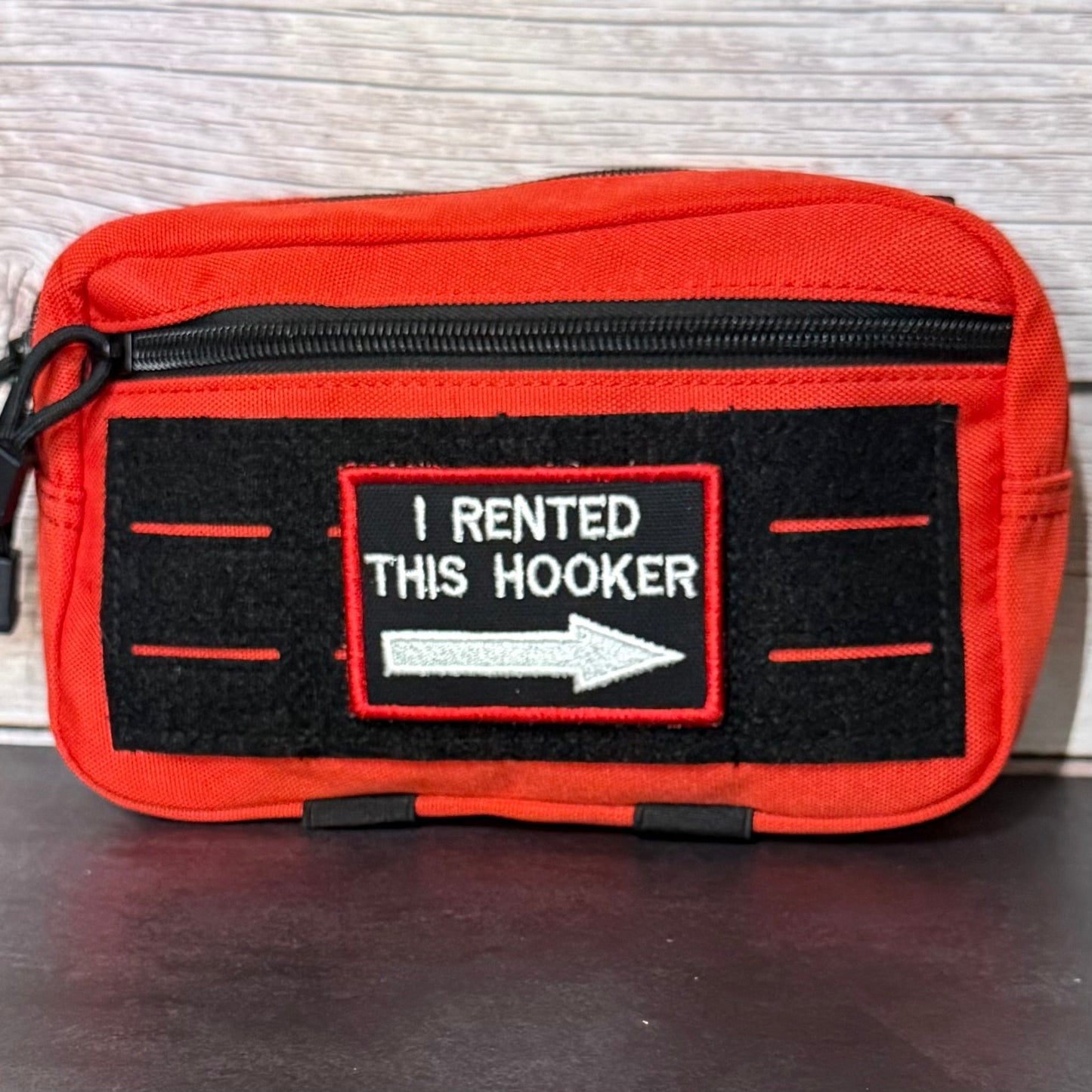I Rented This Hooker Funny Morale Patch, 2x3" | Made in USA | VELCRO® Brand Hook Backing - LoneStar Adhesive