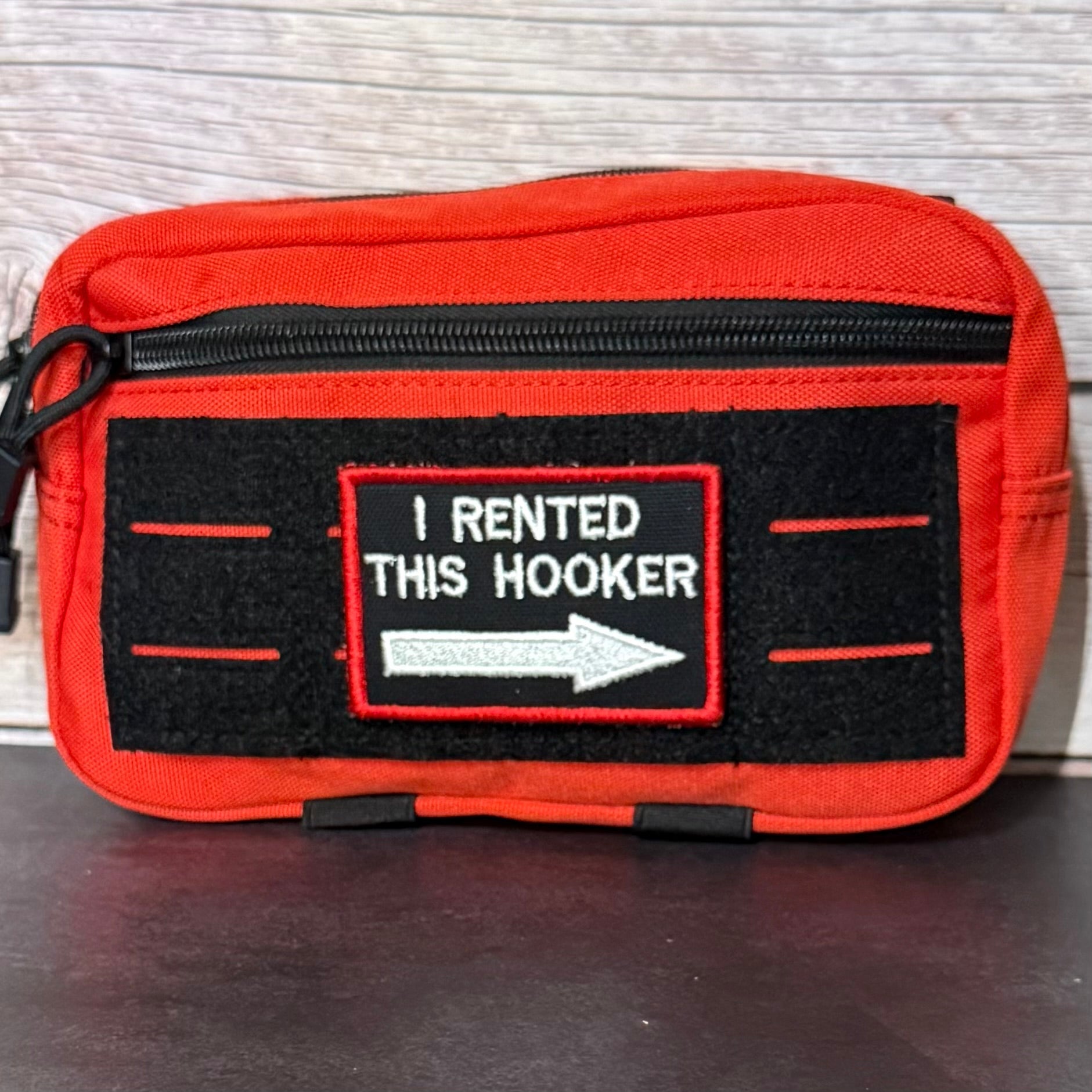I Rented This Hooker Funny Morale Patch, 2x3" | Made in USA | VELCRO® Brand Hook Backing - LoneStar Adhesive