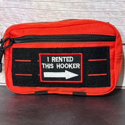 I Rented This Hooker Funny Morale Patch, 2x3" | Made in USA | VELCRO® Brand Hook Backing - LoneStar Adhesive