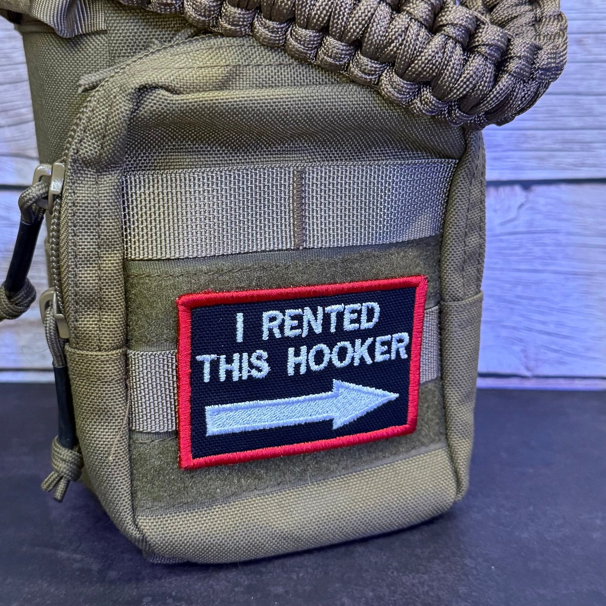 I Rented This Hooker Funny Morale Patch | Made in USA | VELCRO® Brand Hook Backing - LoneStar Adhesive