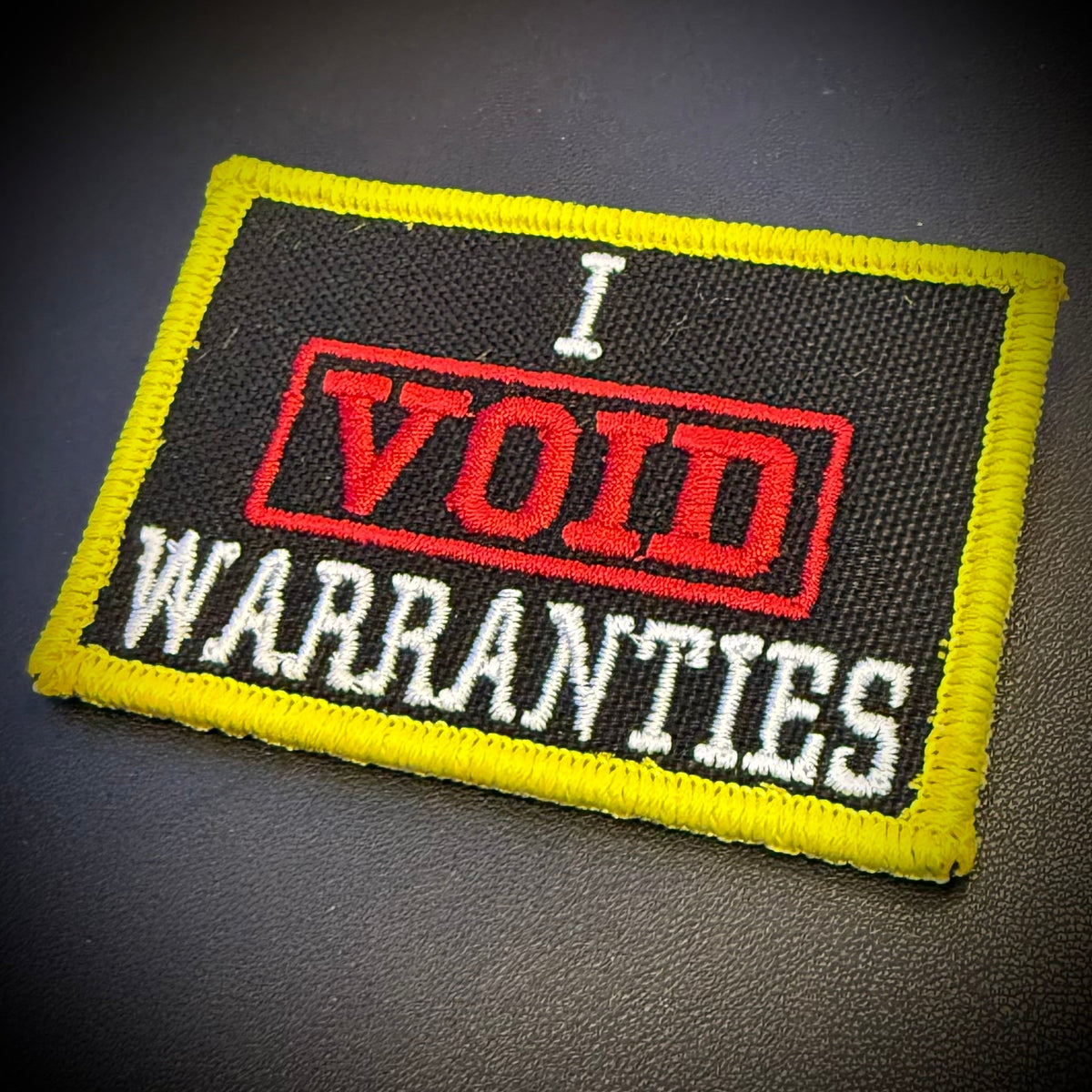 I Void Warranties Funny Embroidered Morale Patch, 2x3" | VELCRO® Brand Hook Backing - #LoneStar Adhesive#