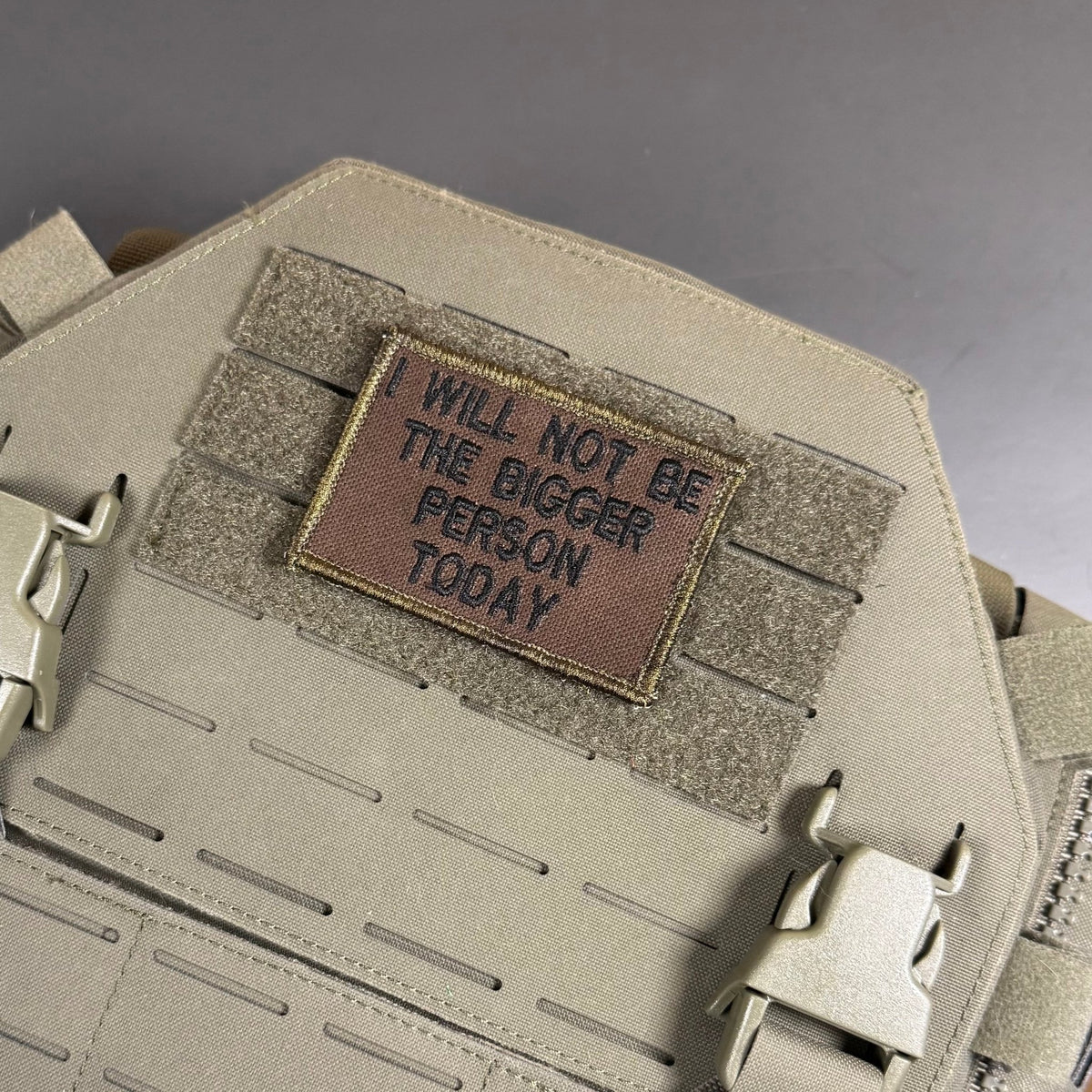 I Will Not Be The Bigger Person Today Funny Morale Patch, 2x3" Tactical | Made in USA | VELCRO® Brand Hook Backing - LoneStar Adhesive