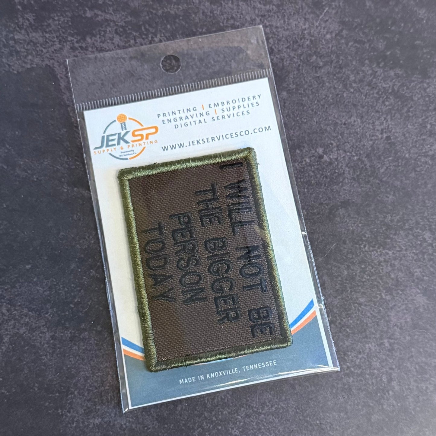 I Will Not Be The Bigger Person Today Funny Morale Patch | Made in USA | VELCRO® Brand Hook Backing - LoneStar Adhesive
