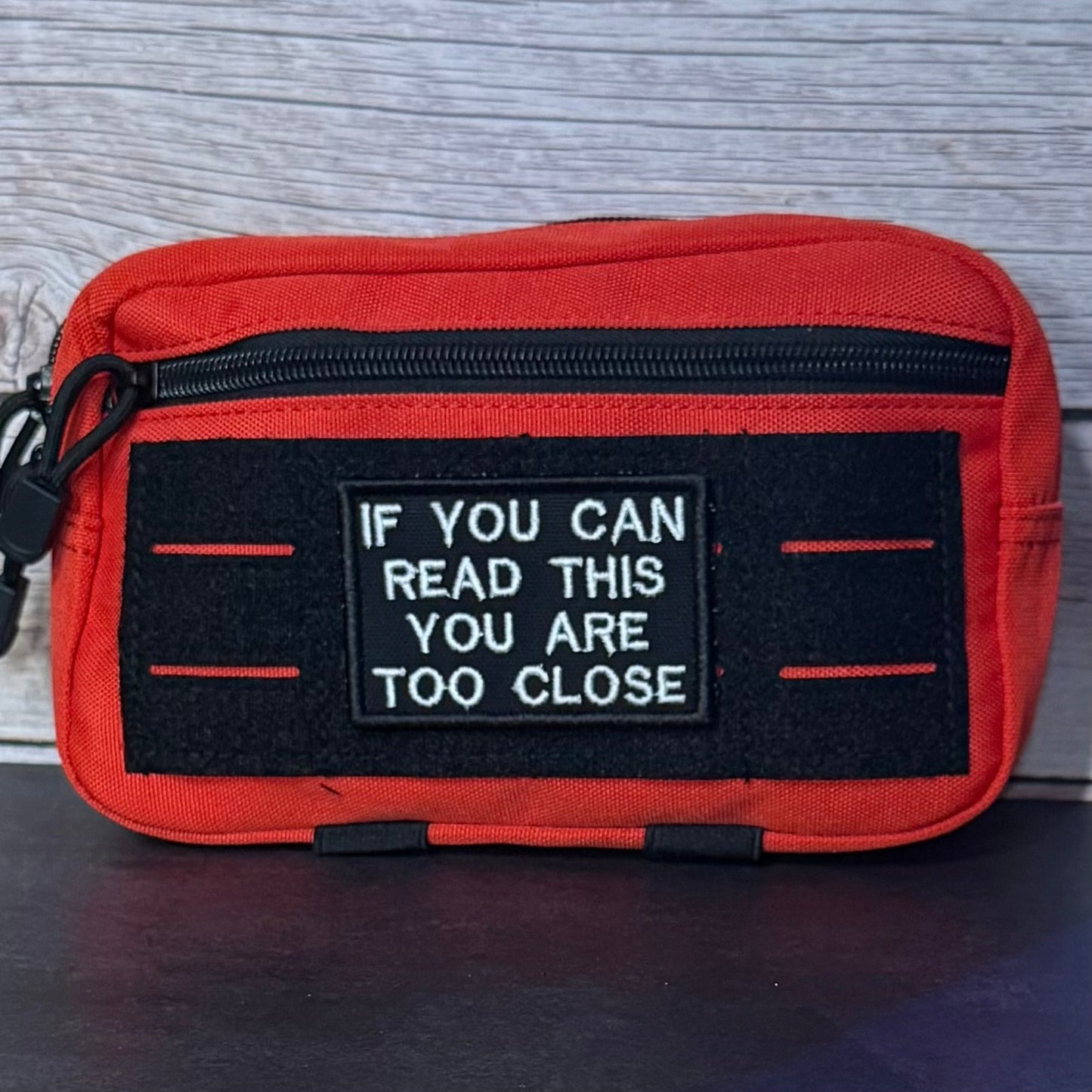 If You Can Read This You Are Too Close Funny Morale Patch, 2x3" | Made in USA | VELCRO® Brand Hook Backing - LoneStar Adhesive