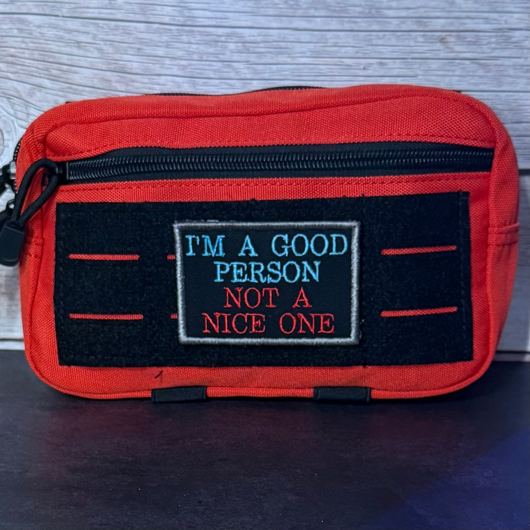 I'm A Good Person, Not A Nice One Funny Morale Patch, 2x3" | Made in USA | VELCRO® Brand Hook Backing - LoneStar Adhesive