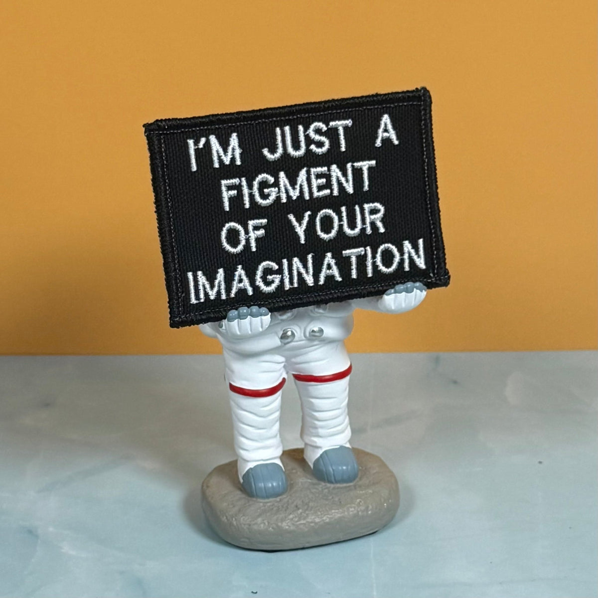 I'm Just A Figment Of Your Imagination Funny Morale Patch, 2x3" | Made in USA | VELCRO® Brand Hook Backing - LoneStar Adhesive