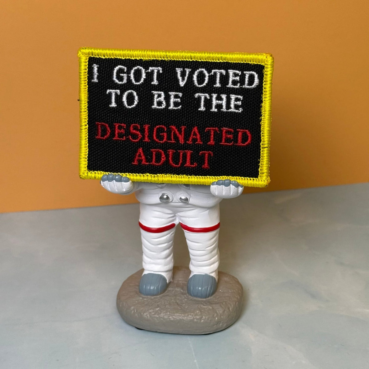 I'm The Designated Adult Funny Morale Patch, 2x3" | Made in USA | VELCRO® Brand Hook Backing - #LoneStar Adhesive#