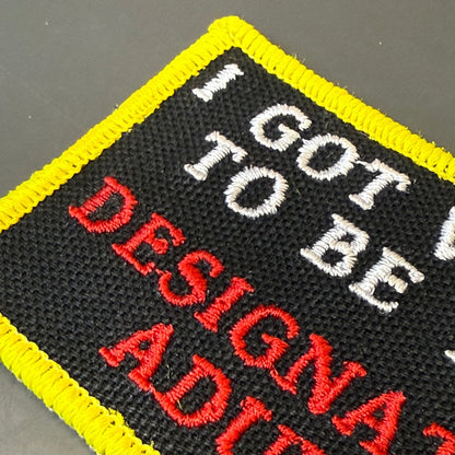 I'm The Designated Adult Funny Morale Patch, 2x3" | Made in USA | VELCRO® Brand Hook Backing - #LoneStar Adhesive#