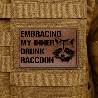 Inner Drunk Raccoon Funny Morale Patch 2"x3" Hook & Loop | Made in USA - LoneStar Adhesive