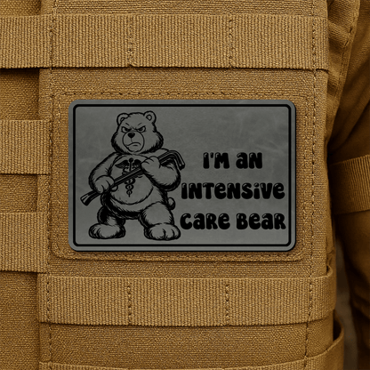Intensive Care Bear Morale Patch 2"x3" Hook & Loop | Made in USA - LoneStar Adhesive
