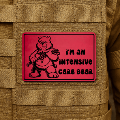 Intensive Care Bear Morale Patch 2"x3" Hook & Loop | Made in USA - LoneStar Adhesive