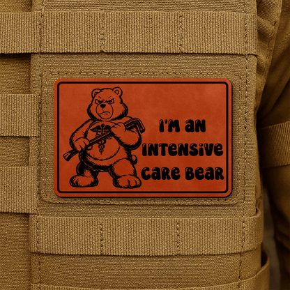 Intensive Care Bear Morale Patch 2"x3" Hook & Loop | Made in USA - LoneStar Adhesive