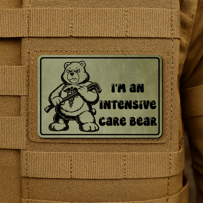 Intensive Care Bear Morale Patch 2"x3" Hook & Loop | Made in USA - LoneStar Adhesive