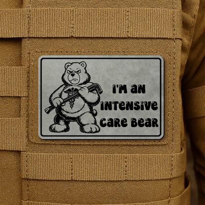 Intensive Care Bear Morale Patch 2"x3" Hook & Loop | Made in USA - LoneStar Adhesive