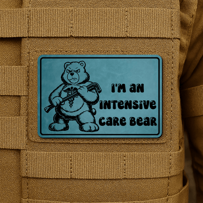 Intensive Care Bear Morale Patch 2"x3" Hook & Loop | Made in USA - LoneStar Adhesive