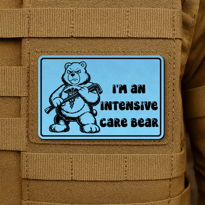 Intensive Care Bear Morale Patch 2"x3" Hook & Loop | Made in USA - LoneStar Adhesive