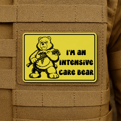 Intensive Care Bear Morale Patch 2"x3" Hook & Loop | Made in USA - LoneStar Adhesive