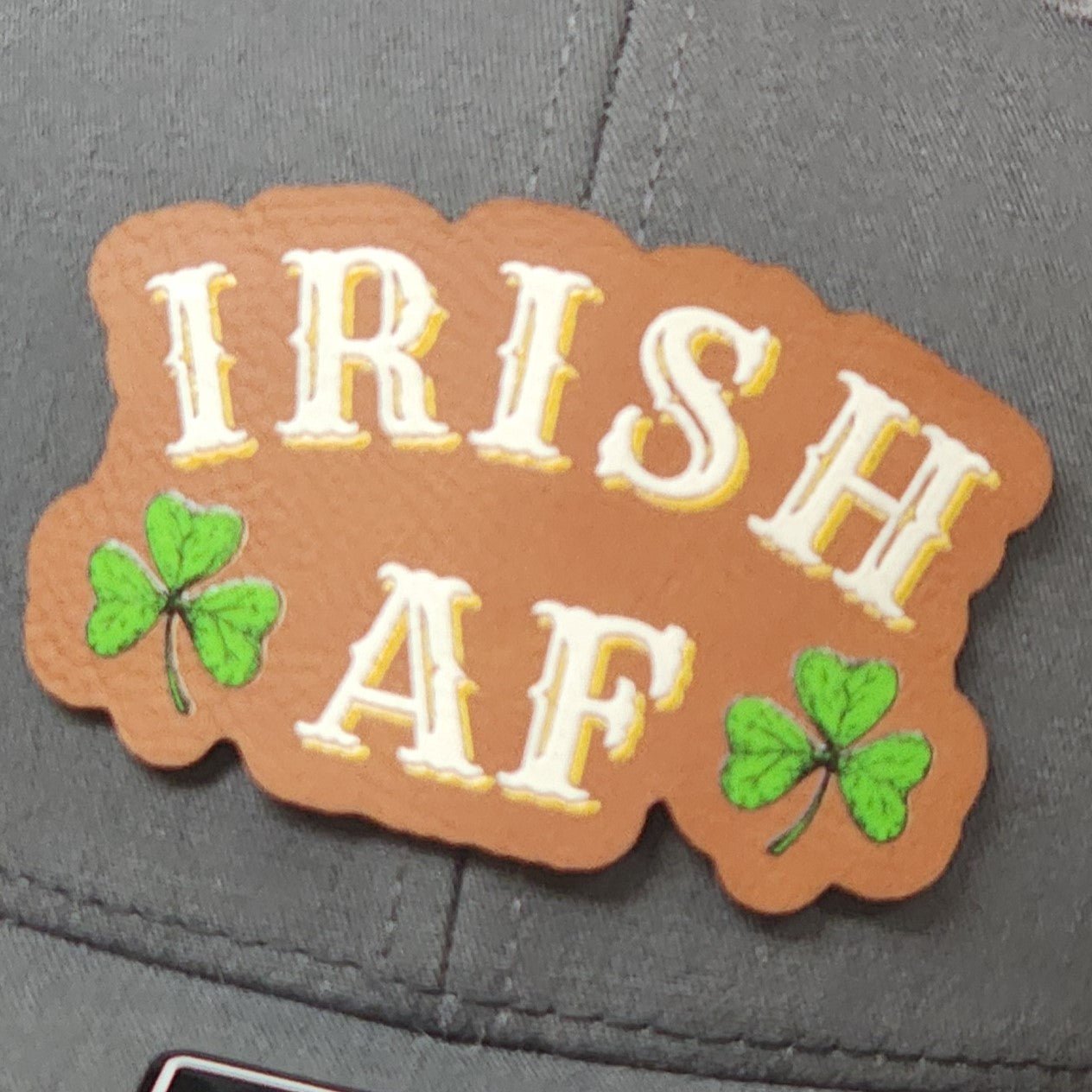 Irish AF UV Printed Leatherette Hat Patch - MR01 - LoneStar Adhesive