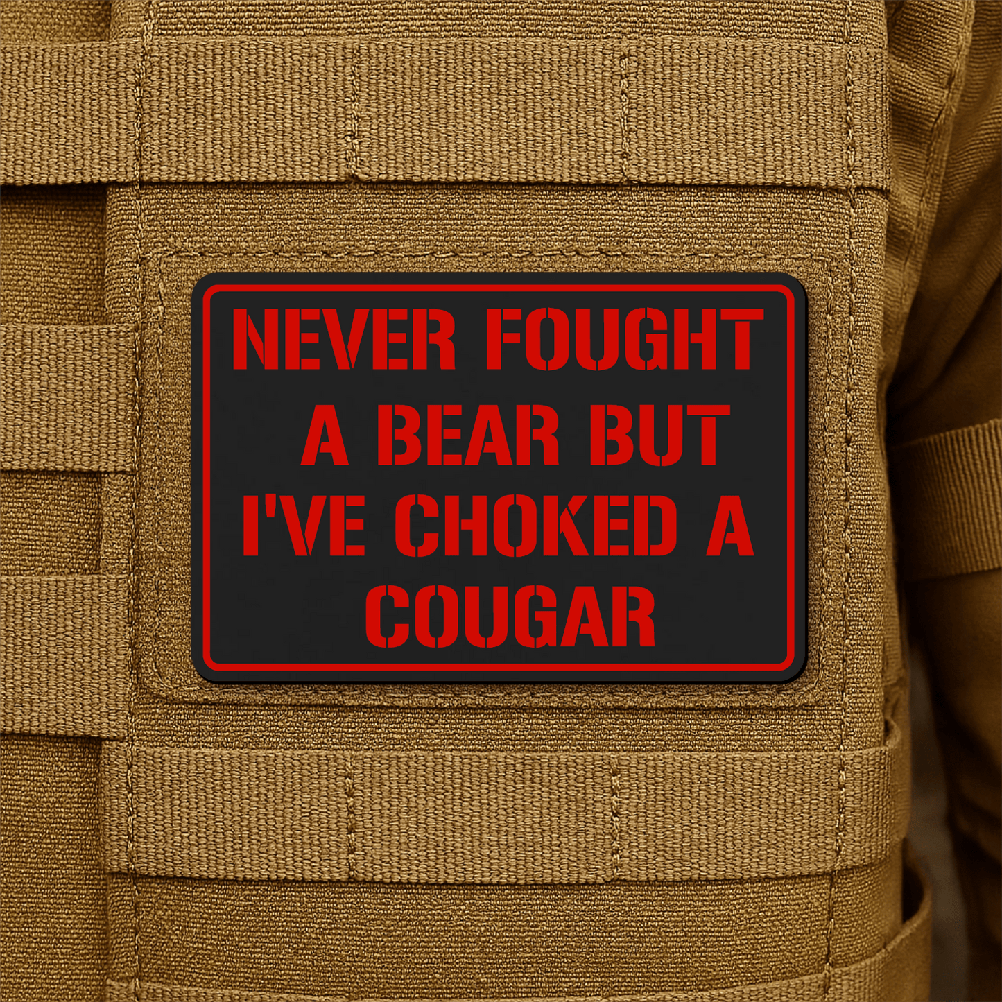 I’ve Choked A Cougar Morale Patch 2"x3" Hook & Loop | Made in USA - LoneStar Adhesive