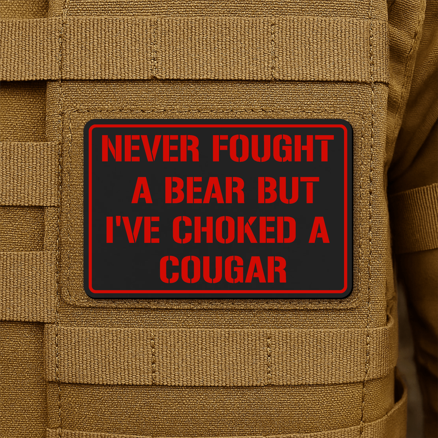 I’ve Choked A Cougar Morale Patch 2"x3" Hook & Loop | Made in USA - LoneStar Adhesive