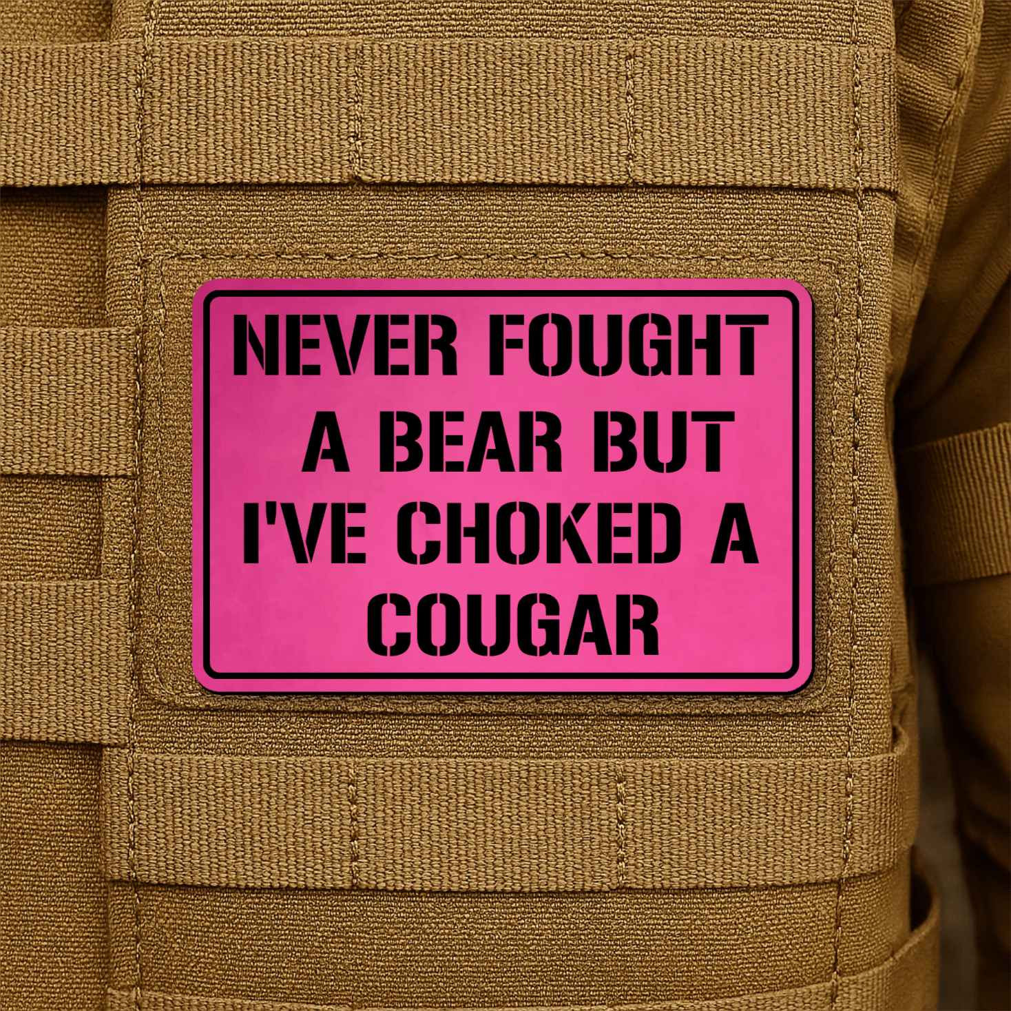 I’ve Choked A Cougar Morale Patch 2"x3" Hook & Loop | Made in USA - LoneStar Adhesive