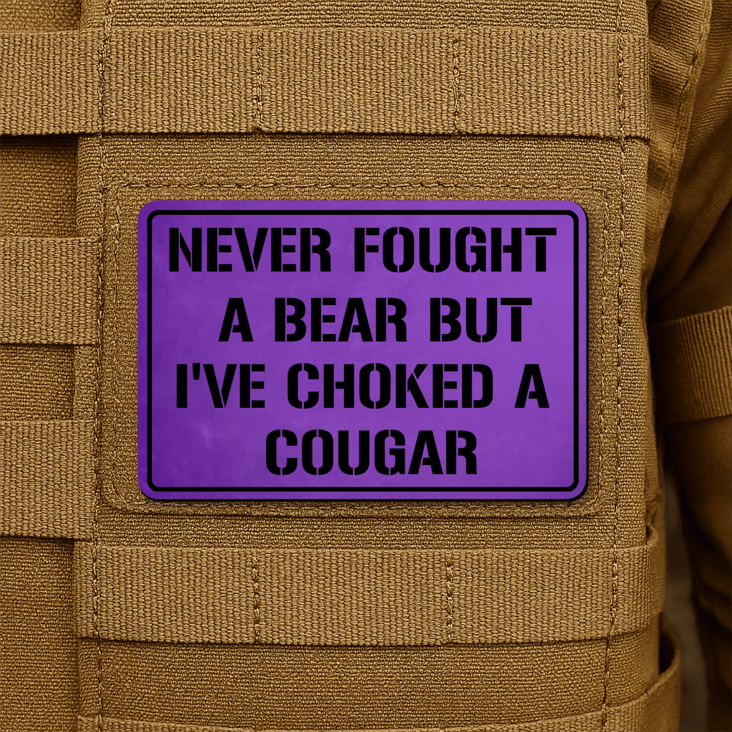 I’ve Choked A Cougar Morale Patch 2"x3" Hook & Loop | Made in USA - LoneStar Adhesive