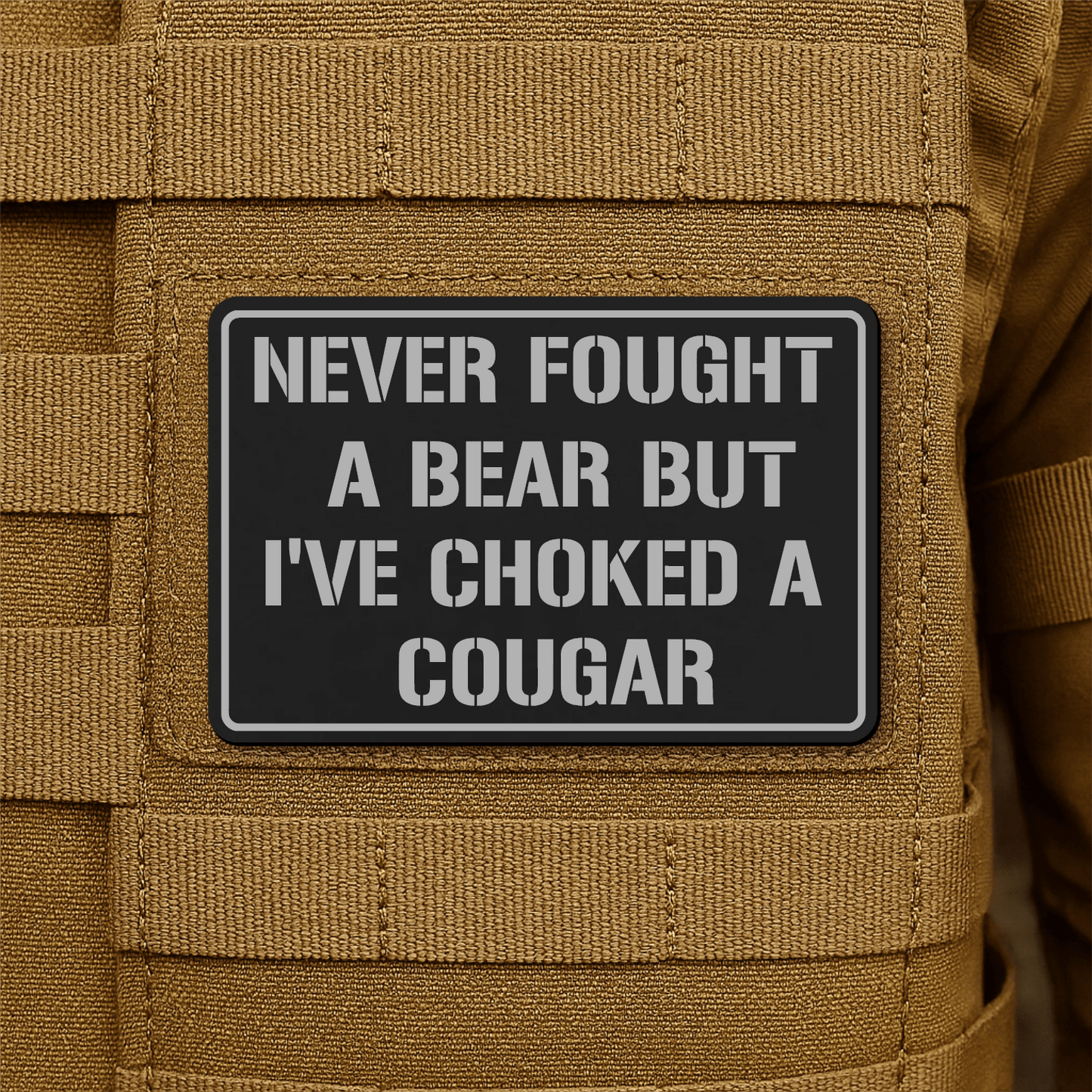 I’ve Choked A Cougar Morale Patch 2"x3" Hook & Loop | Made in USA - LoneStar Adhesive