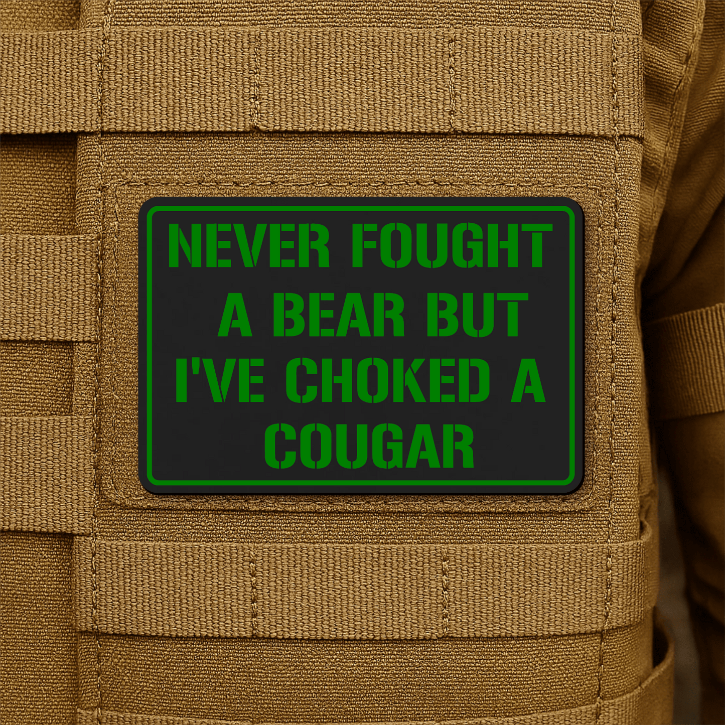 I’ve Choked A Cougar Morale Patch 2"x3" Hook & Loop | Made in USA - LoneStar Adhesive