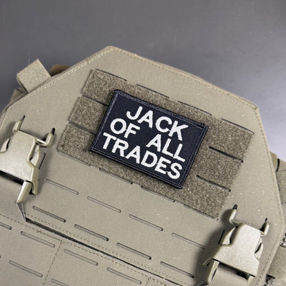 Jack Of All Trades Funny Morale Patch, 2x3" | Made in USA | VELCRO® Brand Hook Backing - LoneStar Adhesive