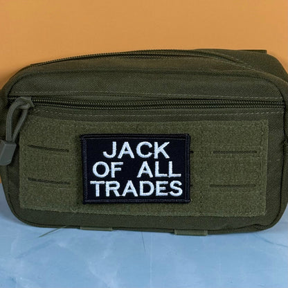 Jack Of All Trades Funny Morale Patch, 2x3" | Made in USA | VELCRO® Brand Hook Backing - LoneStar Adhesive