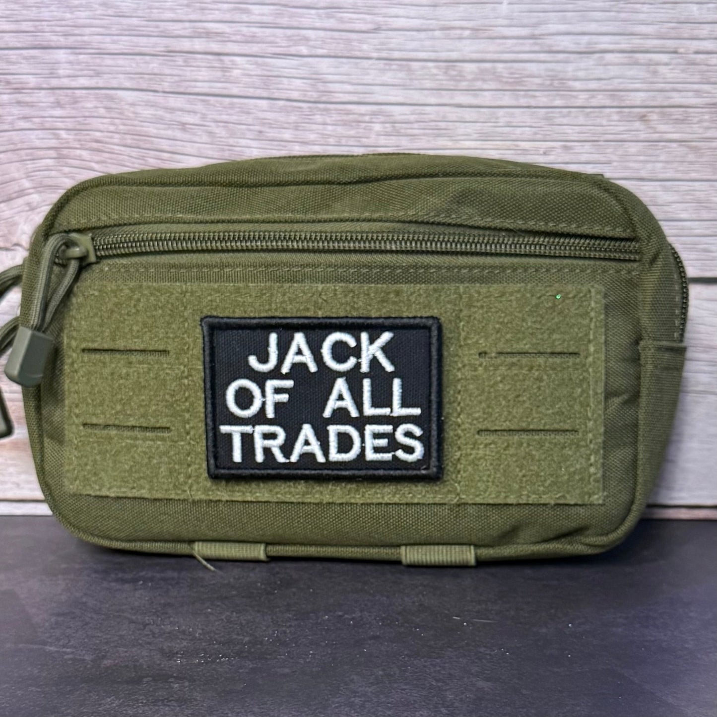 Jack Of All Trades Funny Morale Patch, 2x3" | Made in USA | VELCRO® Brand Hook Backing - LoneStar Adhesive